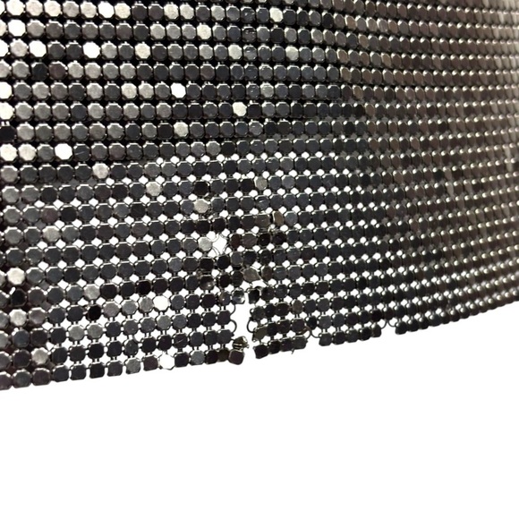 ALICE AND OLIVIA HARMONY ANTIQUE SILVER CHAINMAIL ALUMINUM TANK MINI PARTY DRESS - Picture 13 of 17